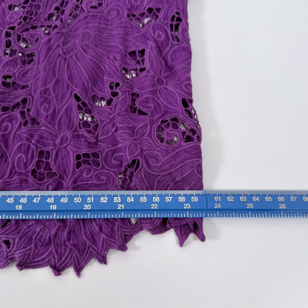 Purple Cotton Lace Button-Up Vest - Size OS to XL - Picture 5 of 7